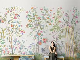 Wallpaper With Birds And Flowers For Walls Hand Painted American Countryside Style Floral Wallpaper Wall Etsy Chinoiserie Wallpaper Mural Wallpaper Wall Wallpaper