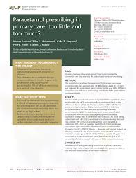 Dosage, therapeutic intervals and toxic … paracetamol (acetaminophen) has become the most widely used antipyretic and analgesic drug for children in denmark. Pdf Paracetamol Prescribing In Primary Care Too Little And Too Much James Mclay And Ammar Kazouini Academia Edu