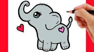 You can also see the elephant trunk forming. How To Draw A Cute Elephant Kawaii Drawings Youtube