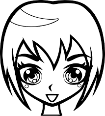 Awesome Manga Short Hair Girl Face Coloring Page Coloring Pages Coloring Pages For Kids Girl Short Hair