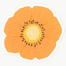 Download Premium Png Of Orange Flower Sticker Transparent Png 2030591 Floral Stickers Beautiful Stickers Transparent Stickers