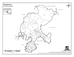 Mapa de mexico con nombres y división politica. Mapa Para Imprimir De Zacatecas Mapa De Municipios De Zacatecas Inegi De Mexico Mapas Interactivos