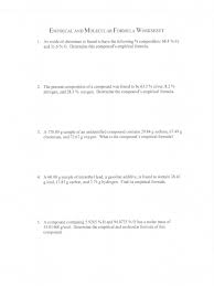 3 molecular formula worksheet answer key write the molecular formulas of the following compounds: 11 Empirical Formula Worksheet Ii