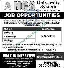 Malaysian allied health sciences academy sdn bhd. Lecturer Jobs In Ncs University System In Peshawar 02 Aug 2019 Darsaal
