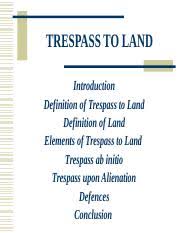 The definition of law in article 160 of the federal. Trespass To Land Law Of Tort I Ppt Trespass To Land Introduction Definition Of Trespass To Land Definition Of Land Elements Of Trespass To Land Course Hero