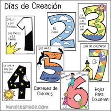 These spring coloring pages are sure to get the kids in the mood for warmer weather. Days Of Creation Bible Coloring Sheets And Posters Spanish Printable Craft Patterns