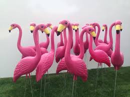 2 X Large Pink Flamingo 3 Dimensional Yard Ornaments Pink Flamingos Lawn Ornaments Large Backyard Landscaping Yard Flamingos