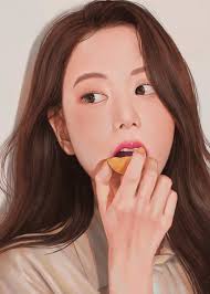 Woman eating citrus fruit digital art' Poster, picture, metal print, paint  by Berry Rohan