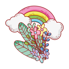 Um canteiro de flores inteiro cresce a partir de uma caneca. Arco Iris Flores Folhagem Nuvens Natureza Cartoon Icone Isolado Design Download Vetores Gratis Desenhos De Vetor Modelos E Clipart