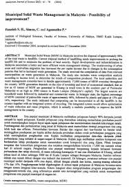 Our solid waste management plant adopts much patent technology, which is designed by professional technicians. Municipal Solid Waste Management In Malaysia Possibility Of Improvement Malaysian Journal Of Science