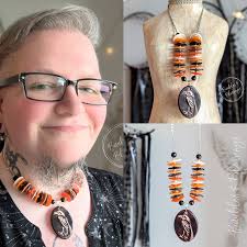 Silver sheen obsidian and purple fluorite necklace