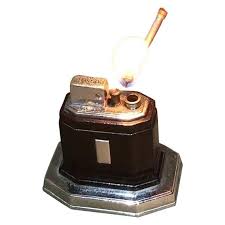 Working Ronson Touch Tip Lighter 1930s Octette Table Lighter Art Deco Chrome Maroon Enamel Lighter Art Ronson Lighter Cigar Accessories
