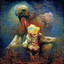 Jego prace można było podziwiać w nawet najbardziej. Saturn Devouring His Son Zdzislaw Beksinski Paint 1963 Art