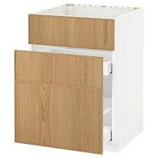 Aussi pratique que votre cuisine normale. Metod Base Cab F Sink 3 Fronts 2 Drawers White Maximera Ekestad Oak Ikea