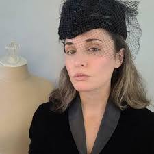 Vintage 1980s Dawn Joy Navy Blue Dress in Size 5-6