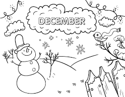 December coloring pages are abundant because there is so much going on in december. Free December Coloring Page
