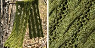 Contiguous, knit finish, texture pattern, worked as one. Knit Jubilee Scarf With Cables And Lace Free Knitting Pattern