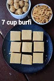 7 Cup Barfi Recipe 7 Cup Cake Seven Cup Burfi Seven Cup Burfi Recipe Indian Dessert Recipes Easy Indian Sweet Recipes Cooking Recipes Desserts