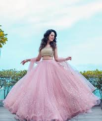 Beautiful Lehenga Choli With Superb Embellishments Light Pink Lehenga With Golden Ha Indian Gowns Dresses Designer Party Wear Dresses Designer Dresses Indian