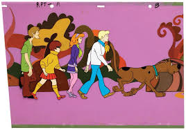 Production Cels Featuring Scooby Doo And The Gang In The Mystery Machine From Jeepers It S The Creeper Cartoon Scooby Doo Saturday Morning Cartoons