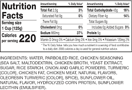 There are 148 calories in 1 cup of cooked, diced skinless chicken breast.: Chicken Flavored Rice Ready To Serve Minute Rice