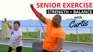 Seniors should try to stretch major muscles groups for at least 10 minutes, two days a week. Resistance Band Exercises Balance Exercises For Seniors Stretching Exercises For Senior Fitness Youtube