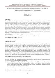 Scegli la consegna gratis per riparmiare di più. Pdf Transportation Cost Reduction And Competitive Advantage Through Defensive Driving Programs