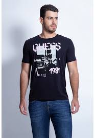 Camiseta Silk Sta Monica Guess Preto