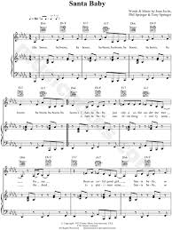 Eartha Kitt Santa Baby Sheet Music In Db Major Transposable Download Print Sku Mn0055428