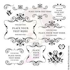 Black And White Invitation Clip Art Floral Border Frame Clip Art Flower Clipart Vector Graphics Wedding Diy Invites Business Logo Design Element Commercial Use 10594 Flower Illustration Frame Clipart Clip Art