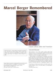 PDF) Marcel Berger Remembered