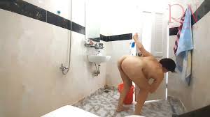 The Naked Maid Cleans the Toilet and Shower Maid Without Panties