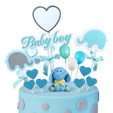 Decoracion Para Pastel De Baby Shower 1 Elefante Azul 2 Adornos De Elefante Para Pastel 1 Pancarta Para Bebe 11 Sonidos Brillantes Globos Y Accesorios Aliexpress