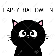 Black Cat Sitting Silhouette Happy Halloween Cute Cartoon Character Royalty Free Cliparts Vectors And Stock Illustration Image 111861009
