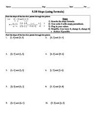 There are 20 problems total, separated into two columns. Holt Algebra 5 3b Slope Using Formula Worksheet Doc Pdf Tpt