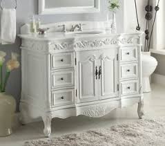 Vintage white bathroom vanity are very popular among interior decor enthusiasts as they allow for an added aesthetic appeal to the overall vibe of a property. 48 Benton Collection Beckham Antique White Bathroom Sink Vanity 3882w Aw 48 Ebay