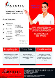 Jangkamasa kursus bergantung kepada bidang kemahiran serta tahap dan ditetapkan melalui standard dalam noss. Daftar Vto Sekarang Kskill Training Centre Sdn Bhd