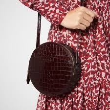 luna wine croc effect shoulder bag handbags l k bennett tan handbags bags handbags shoulder bag