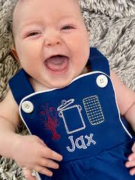 Embroidered Crawfish Sunsuit, Custom Seafood Boil Bubble,personalized  Lobster Bubble Romper,embroidered Seafood Themed Outfit, Personalized