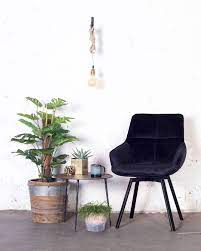 stoel shannon velvet zwart giga meubel stoelen stoel met leuning eetkamerstoelen