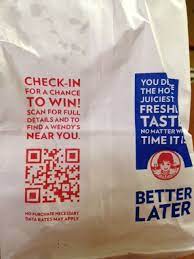 Wendy S Has Put Qr Codes On Their Bags Qr Code Coding Wendy S