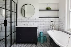 I used white metro tiles as a narrow upstand in a white gloss and walnut kitchen a couple of years back, incorporating a chocolate brown glass feature below we used them at a property where i was just helping out so i don't have finished images, but you get the idea what they look like behind a roll. Beckenham Kent Farmhouse Bathroom London By Wc One Limited Houzz