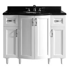 The included back splash will protect walls and cabinets from water damage. Home Decorators Collection Gigi 42 In Vanity In White With Granite Vanity Top In Black Bf90219 The Home Depot