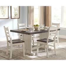 French Country White Two Tone 5 Piece Dining Set Corner Dining Set 5 Piece Dining Set Cottage Table