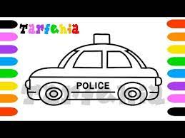 رسم وسائل المواصلات كيفية رسم سيارة شرطة very easy how to draw a police car police car youtube
