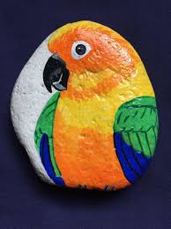 Parrot Painting The Stones Painting Pawfish Stones Steine Bemalen Kies Malerei Steine