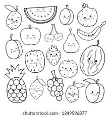 Primary, secondary, and tertiary colors. Vector Set Cute Fruits Coloring Book Stock Vector Royalty Free 1249596877