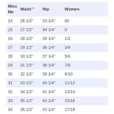 Precise Size 13 Jeans Size Chart Misses Petite Size Chart