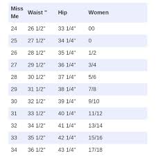 Precise Size 13 Jeans Size Chart Misses Petite Size Chart