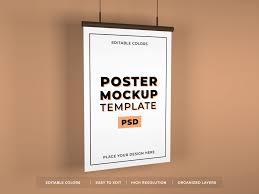 Designed by experienced professional graphic designers.this is a perfect design to use for your products digital presence. Realistic Poster On Wall Mockup Template Graphic By Dendysign Creative Fabrica
